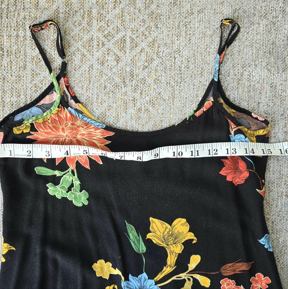 Ms Basics Cute Midi Dress | black with bright floral motif size XS - Picture 6 of 6